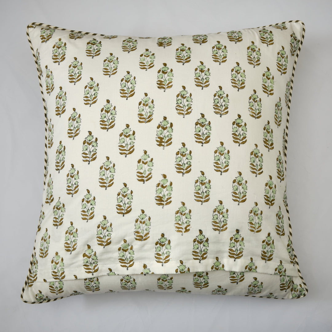 The Fabricrush  Pillowcases & Shams Green Boota Cushion Cover