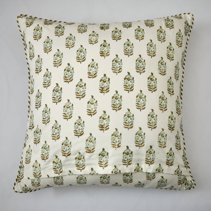 The Fabricrush  Pillowcases & Shams Green Boota Cushion Cover