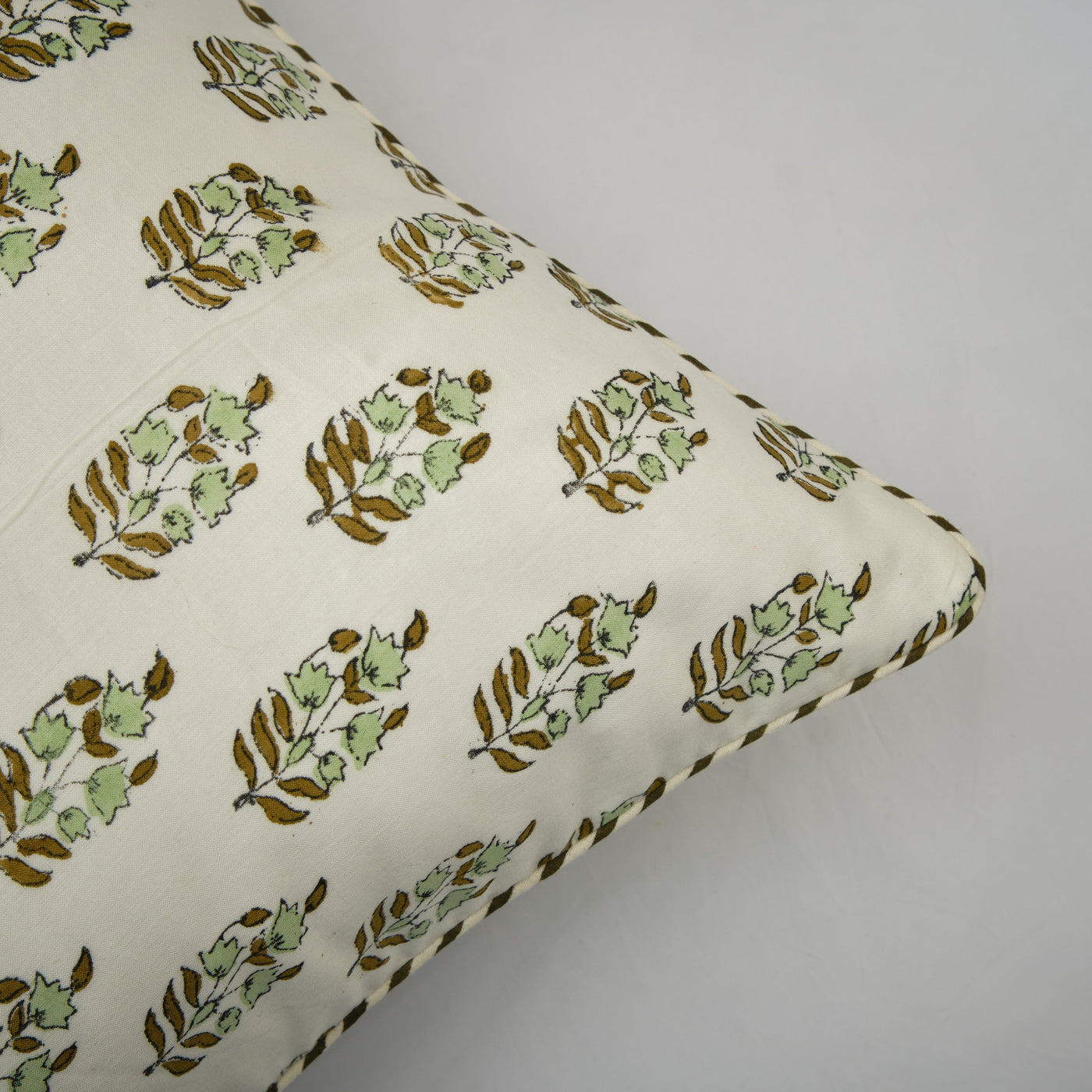 The Fabricrush  Pillowcases & Shams Green Boota Cushion Cover