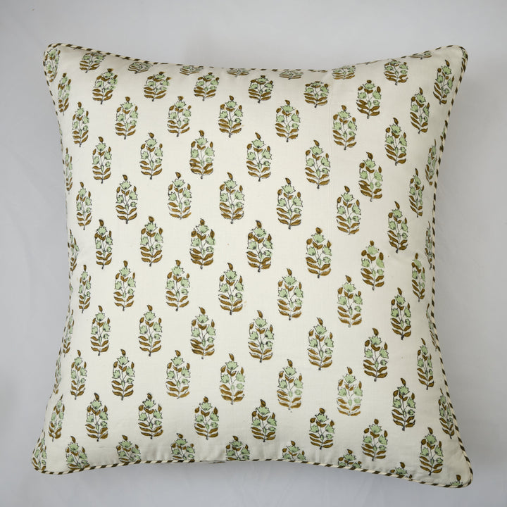 The Fabricrush  Pillowcases & Shams Green Boota Cushion Cover