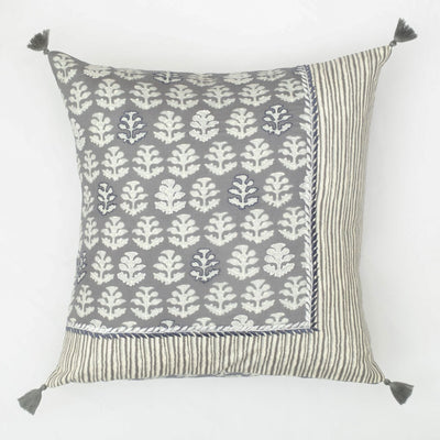 The Fabricrush  Pillowcases & Shams Grey Embroidered Cushion Cover