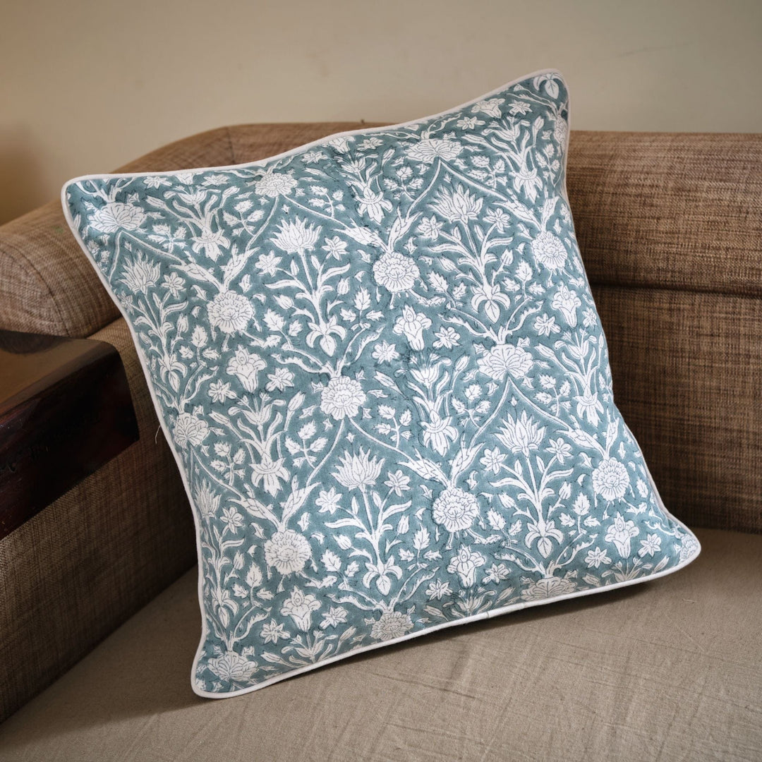 The Fabricrush  Pillowcases & Shams Teal Grey Gadd Pillow Cushion Cover