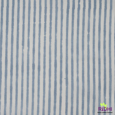 Green, Blue, Mustard Stripes India Print 100% Pure Cotton Cloth Napkins