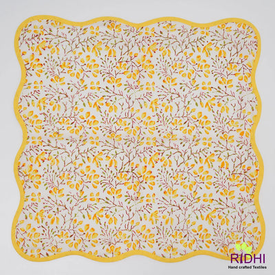 India Block Print Floral 100% Cotton Cloth Napkins