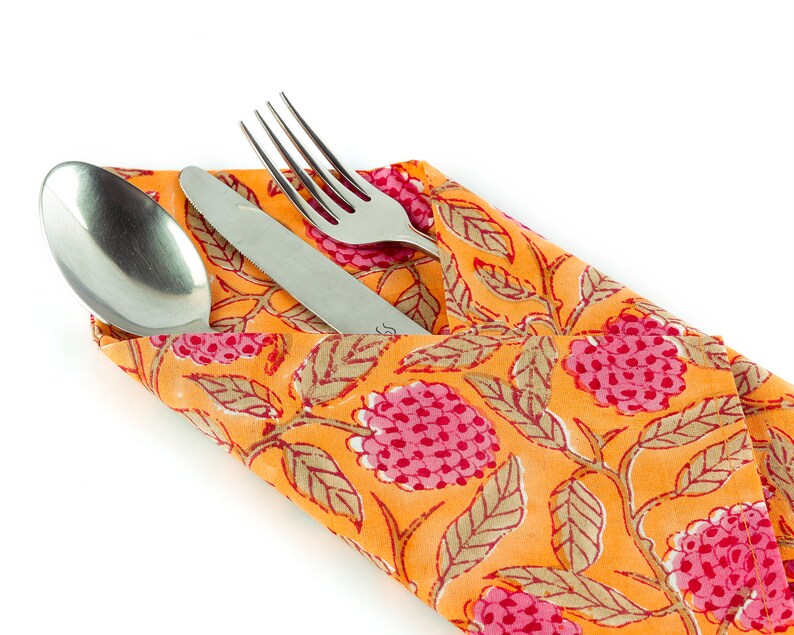 India Block Print Napkins, 9X9"Cocktail Napkins, 20X20"Dinner Napkins