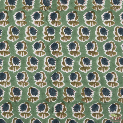 Table Mats, Basil Green, Peacock Blue, India Block Print Mats, Flower Print, Table Decor, Reusable Mats, Cotton Fabric, Floral Fabric