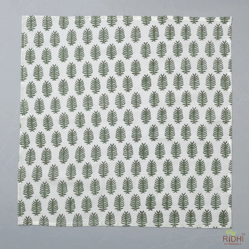 Leaf Print India Block Print Cotton Cloth Napkins