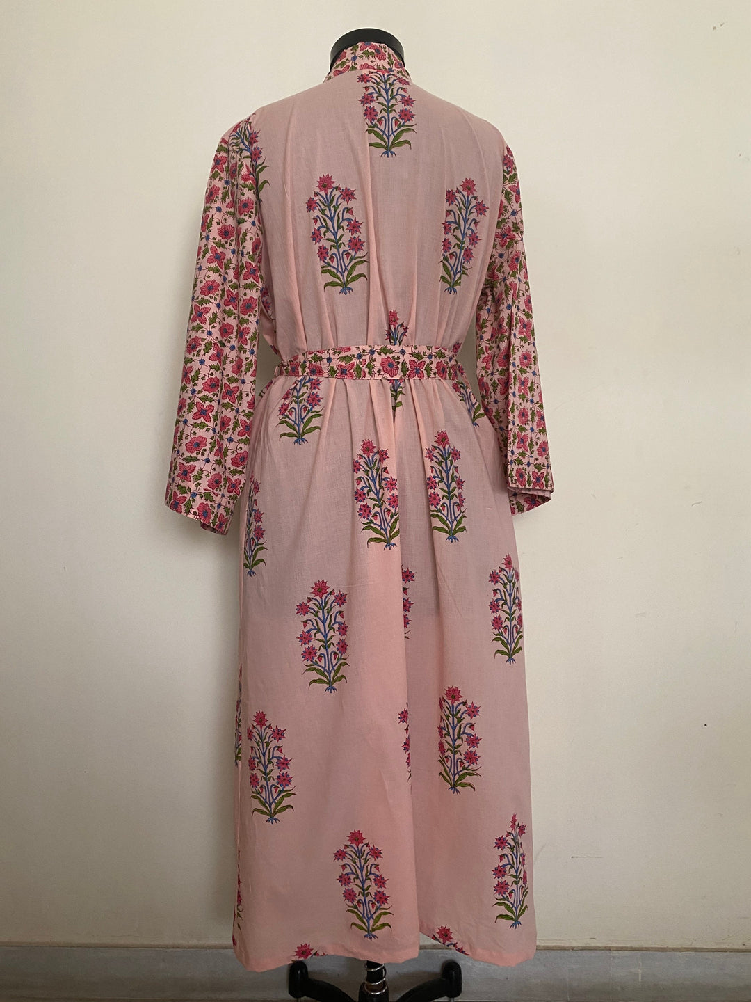 Fabricrush Peach Blossom Floral Kimono Robe Beach Wear Cotton Bath Robe Gown, , 100%Cotton Plus Size Dress