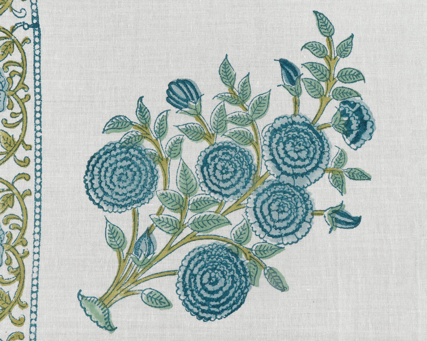 Fabricrush Blue Indian Floral Hand Block Printed 100% Pure Cotton Cotton Border Napkins, Size-20x20", Soft Eco Friendly Table Decor, Wedding Decor, Home Decor, Home and Living