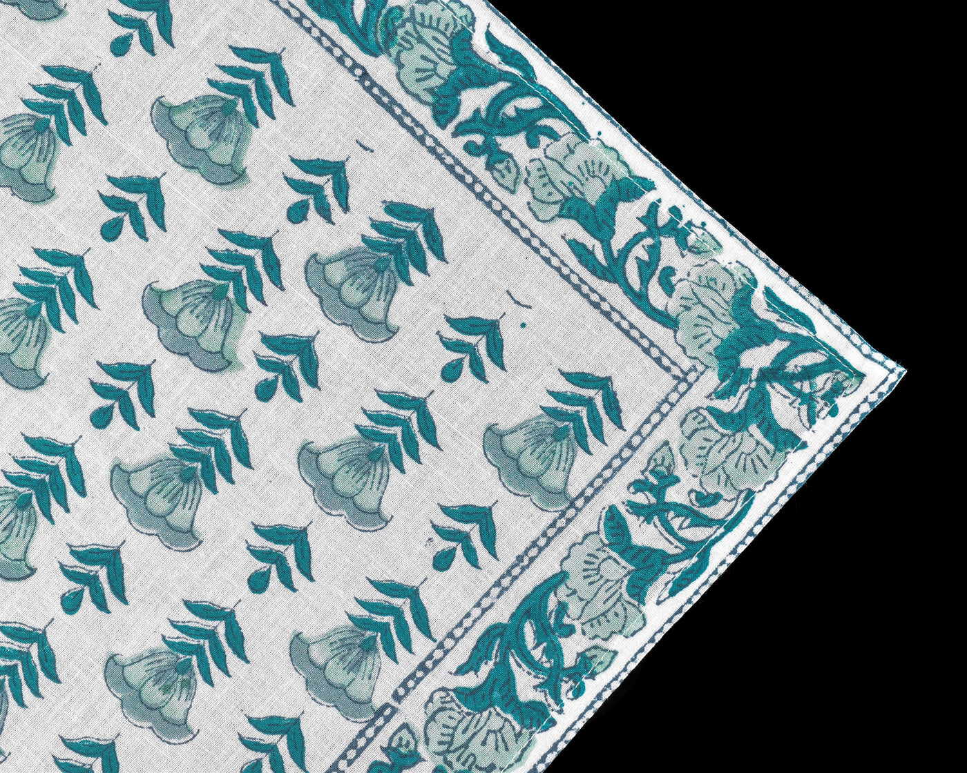 Fabricrush Aquamarine Blue & Turquoise Indian Block Printed 100% Pure Cotton Cloth Napkins 20x20*- Eco Friendly Table Decor, Gift For Her