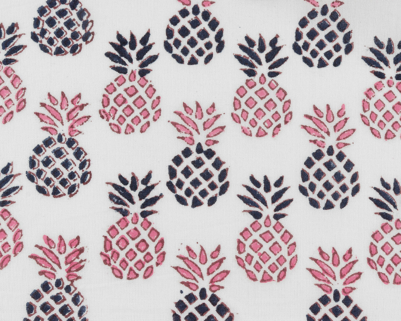 Pink and Blue Indian Pineapple Block Printed 100% Pure Cotton Cloth Napkins set of 2,4,6,12, 18x18"- Cocktail Napkins, 20x20"- Dinner Napkins