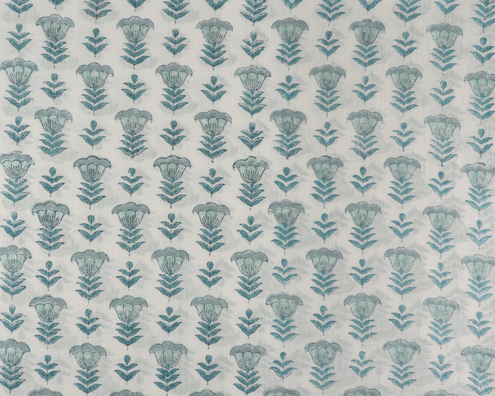 Fabricrush Aquamarine Blue and turquoise Indian Floral Hand Block Printed 100% Pure Cotton Cloth, Fabric by the yard, Women's clothing Curtains Pillows, Gift for her, gifts, Valentine's day, Spring, Easter
