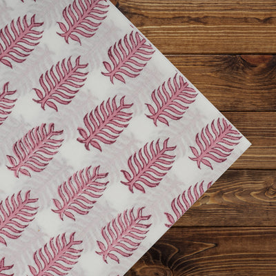 Fabricrush Taffy Pink On White Indian Hand Block Printed Reusable Cotton Cloth Soft Napkins, Wedding Home Events Party, 18x18"- Cocktail 20x20"- Dinner