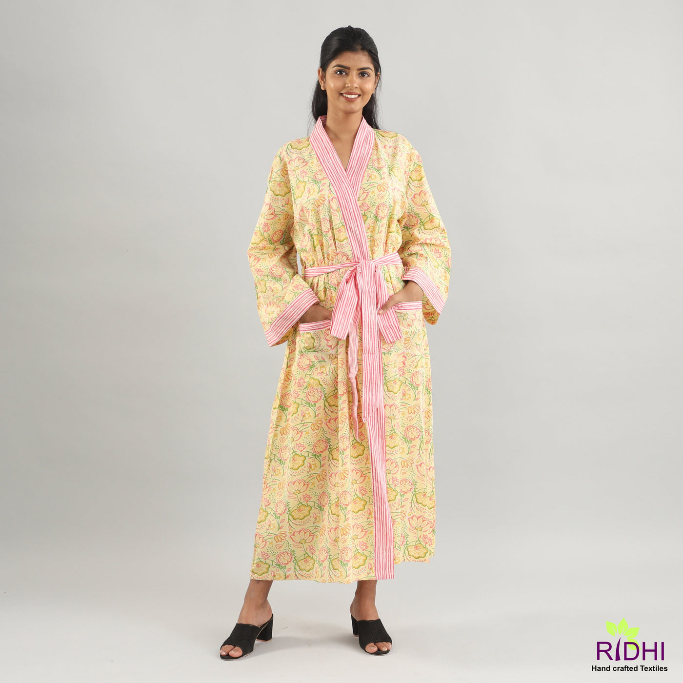 Solid Cotton Full Length Robe with Long Sleeves, White,Black at Rs  699/piece in Mumbai