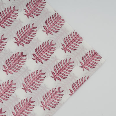Fabricrush Taffy Pink On White Indian Hand Block Printed Reusable Cotton Cloth Soft Napkins, Wedding Home Events Party, 18x18"- Cocktail 20x20"- Dinner