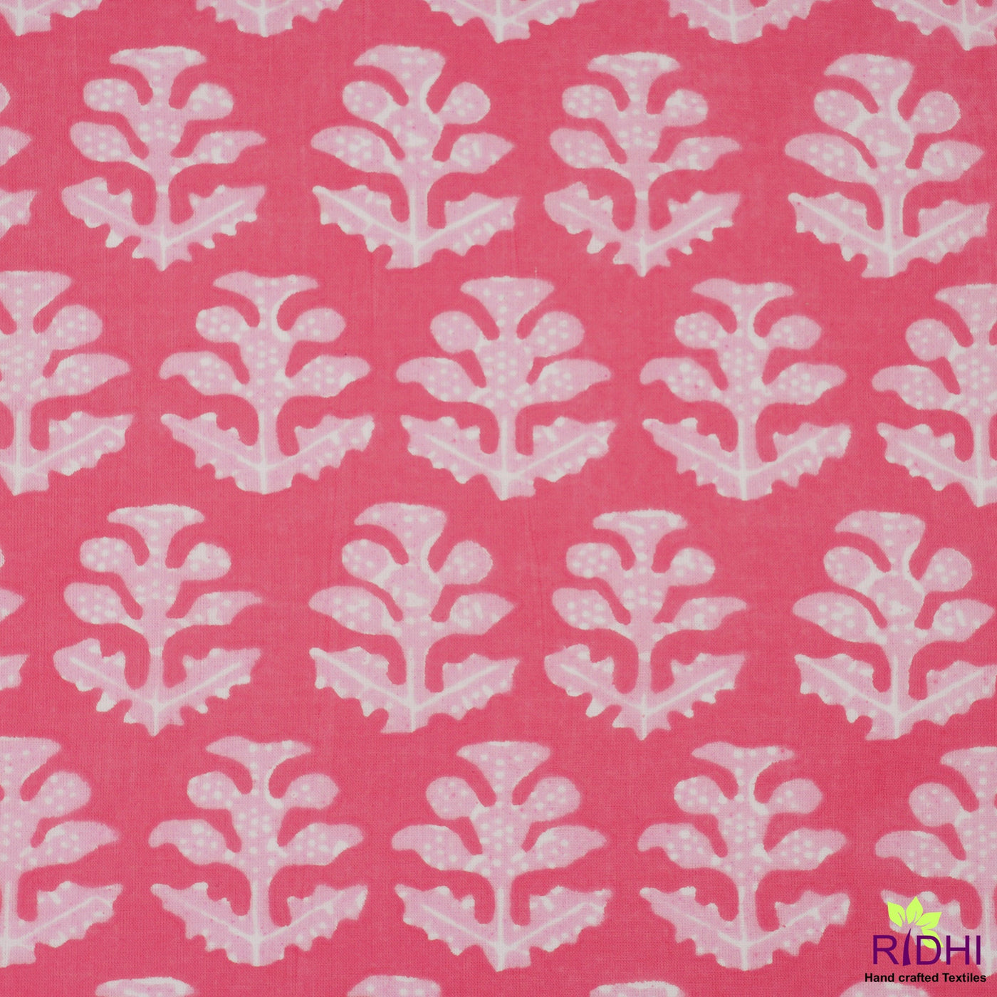 Fabricrush Watermelon and Lemonade Pink Indian Hand Block Floral Printed Cotton Cloth Napkins, Wedding Baby Shower Event, 18x18"- Cocktail 20x20"- Dinner
