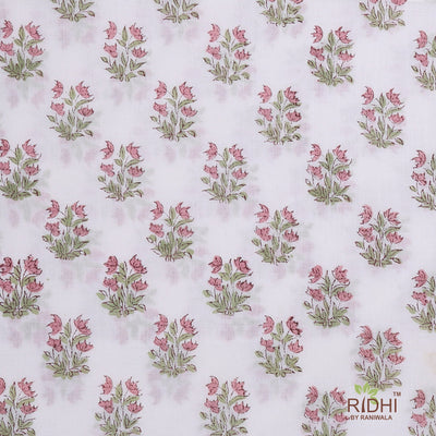 Shimmering Blush Pink, Sage Green Indian Floral Hand Block Printed Pure Cotton Cloth Napkins, 18x18"- Cocktail Napkins, 20x20"- Dinner Napkins