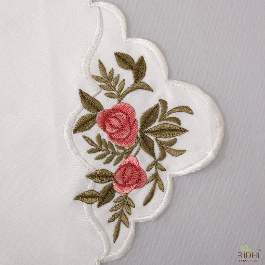 Fabricrush White Soft Cotton Cloth Roses Embroidered Napkins Set, Housewarming Home Wedding Party Farmhouse Events Gift Birthday, Gift for her, gifts, Valentine's day, Spring, Easter