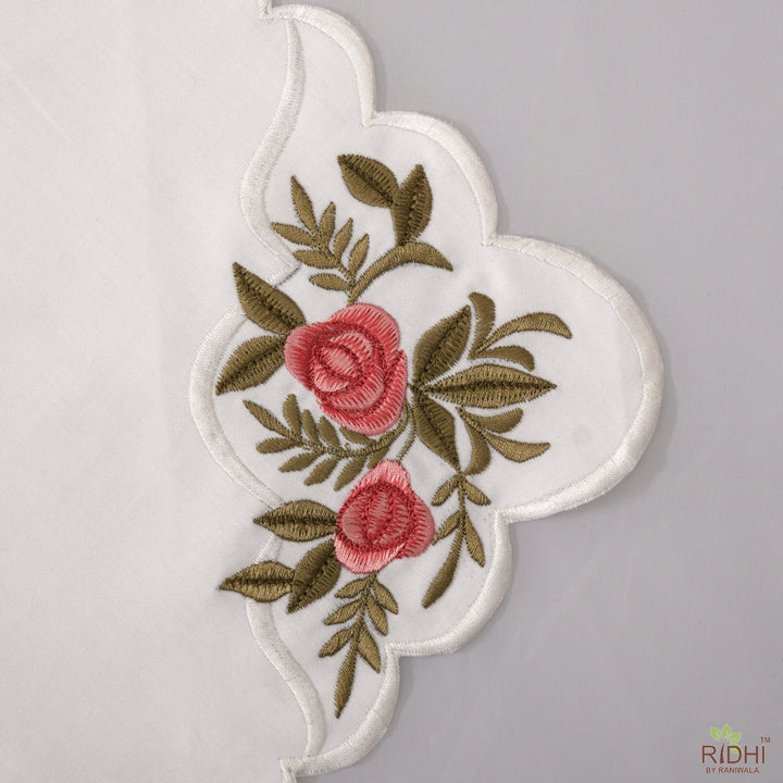 Fabricrush White Soft Cotton Cloth Roses Embroidered Napkins Set, Housewarming Home Wedding Party Farmhouse Events Gift Birthday, Gift for her, gifts, Valentine's day, Spring, Easter