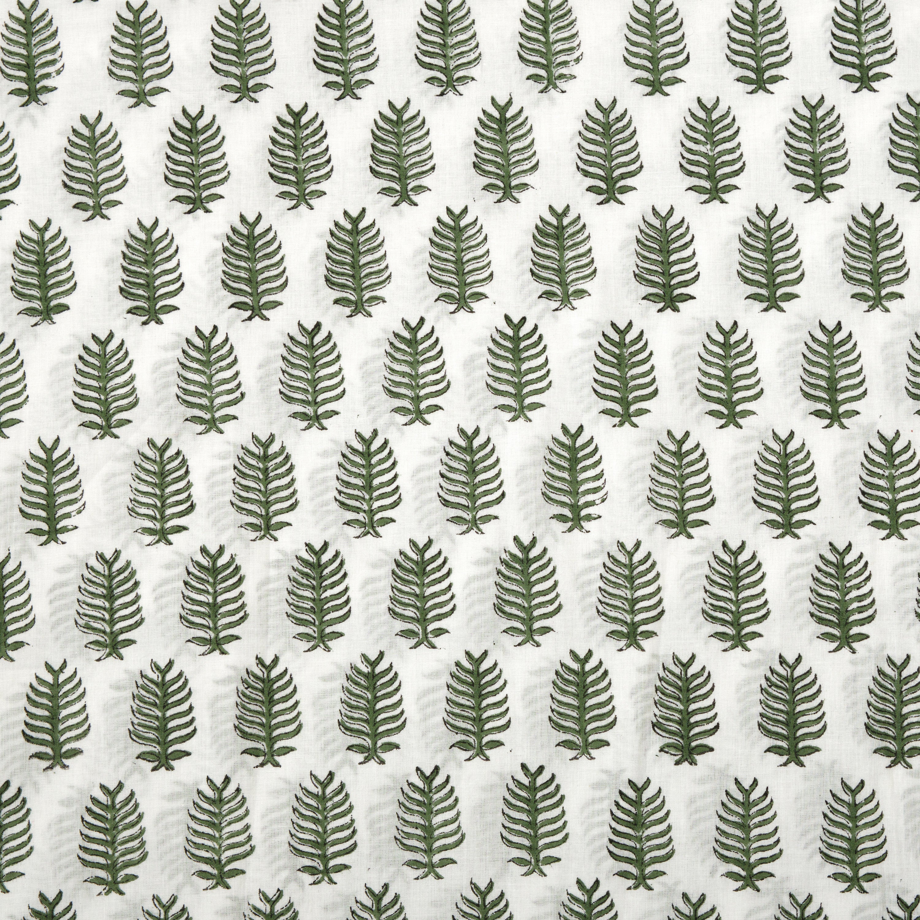 Juniper Green Hand-Block Printed Cotton Cloth