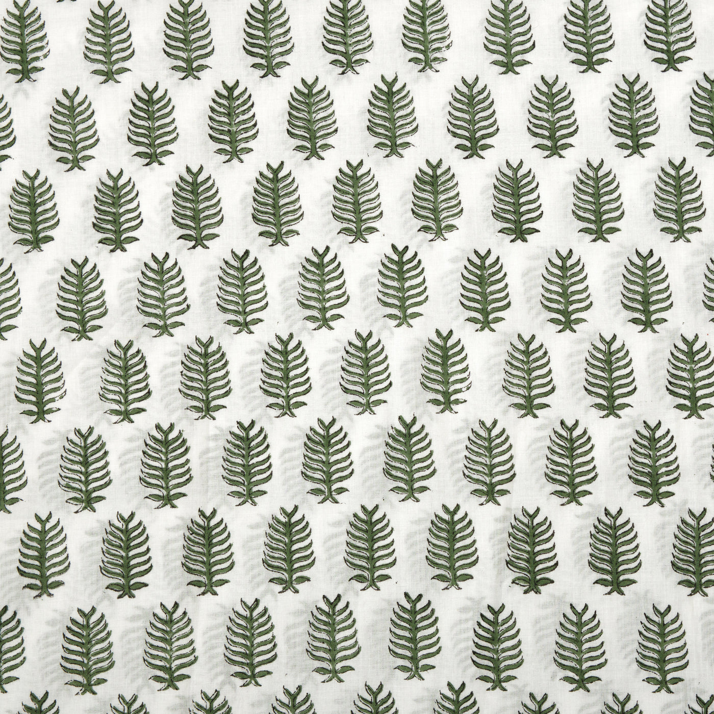Fabricrush Juniper Green Indian Hand Block Leaf Print 100% Cotton Cloth, Eco-friendly, Fabric by the yard, Women's clothing Curtains Pillows Cushions