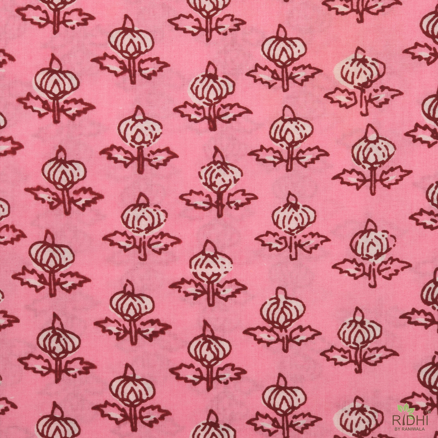 Watermelon Pink, Current Red Indian Floral Printed Cotton Cloth, Fabric by the yard, Curtains Pillows Cushions Bags Chair Covers Quilt Dress