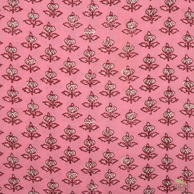 Fabricrush Watermelon Pink, Current Red Indian Floral Printed Cotton Cloth, Fabric by the yard, Curtains Pillows Cushions Bags Chair Covers Quilt Dress