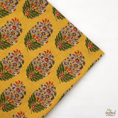 Fire Yellow, Maroon, Green, White Indian Print Cotton Cloth Napkins, Biodegradable Fabric, 9x9"- Cocktail Napkins, 20x20"- Dinner Napkins