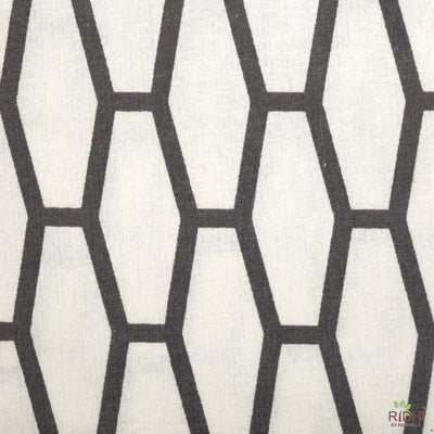 Black and White India Abstract Print 100% Pure Cotton Cloth, Fabric for Curtains, Upholstery, Big Width Fabric, Chair Upholstery