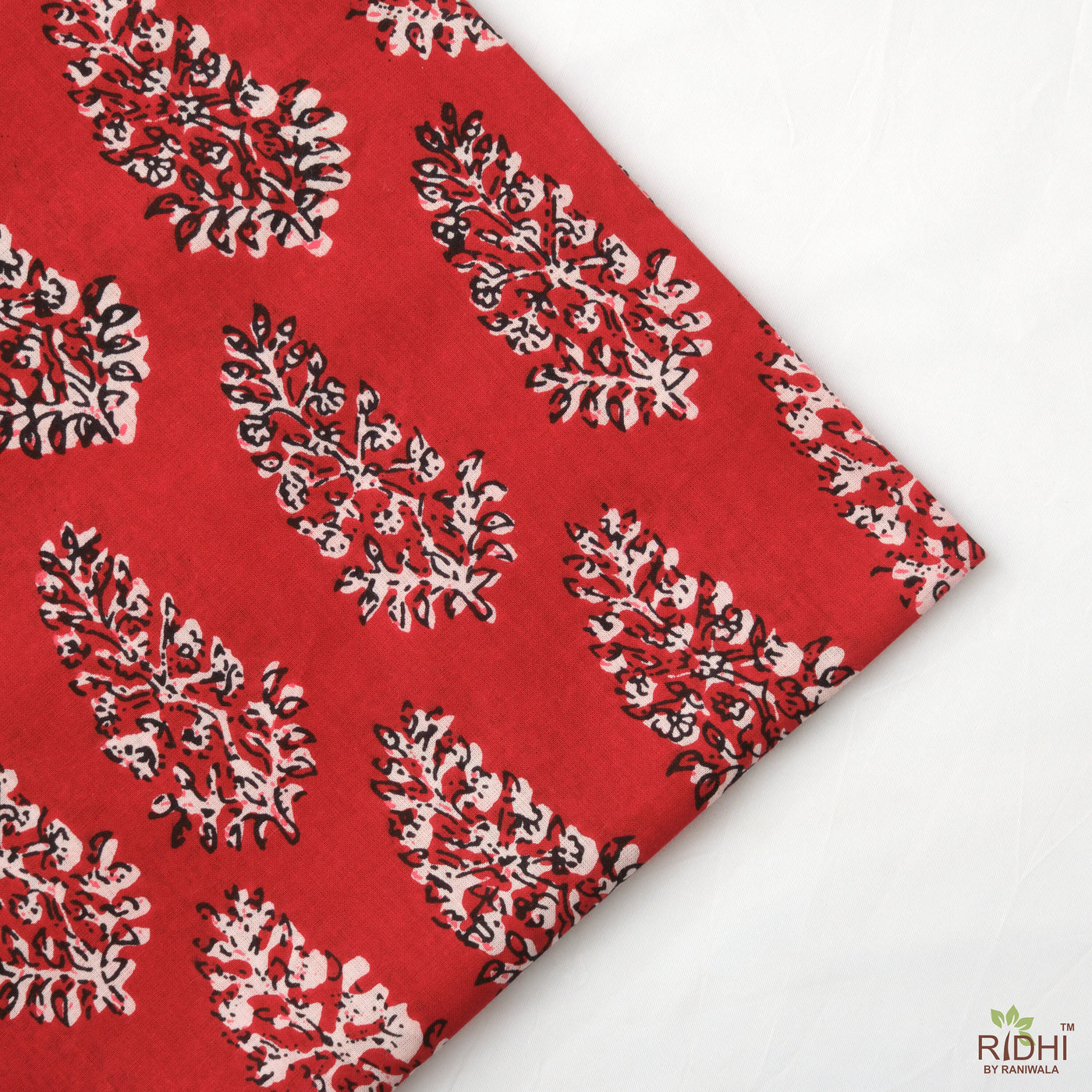 Light Blood Red, Black and White Indian Floral Printed 100% Pure Cotton Cloth Napkins, Gifts, 18x18"- Cocktail Napkins, 20x20"- Dinner Napkins