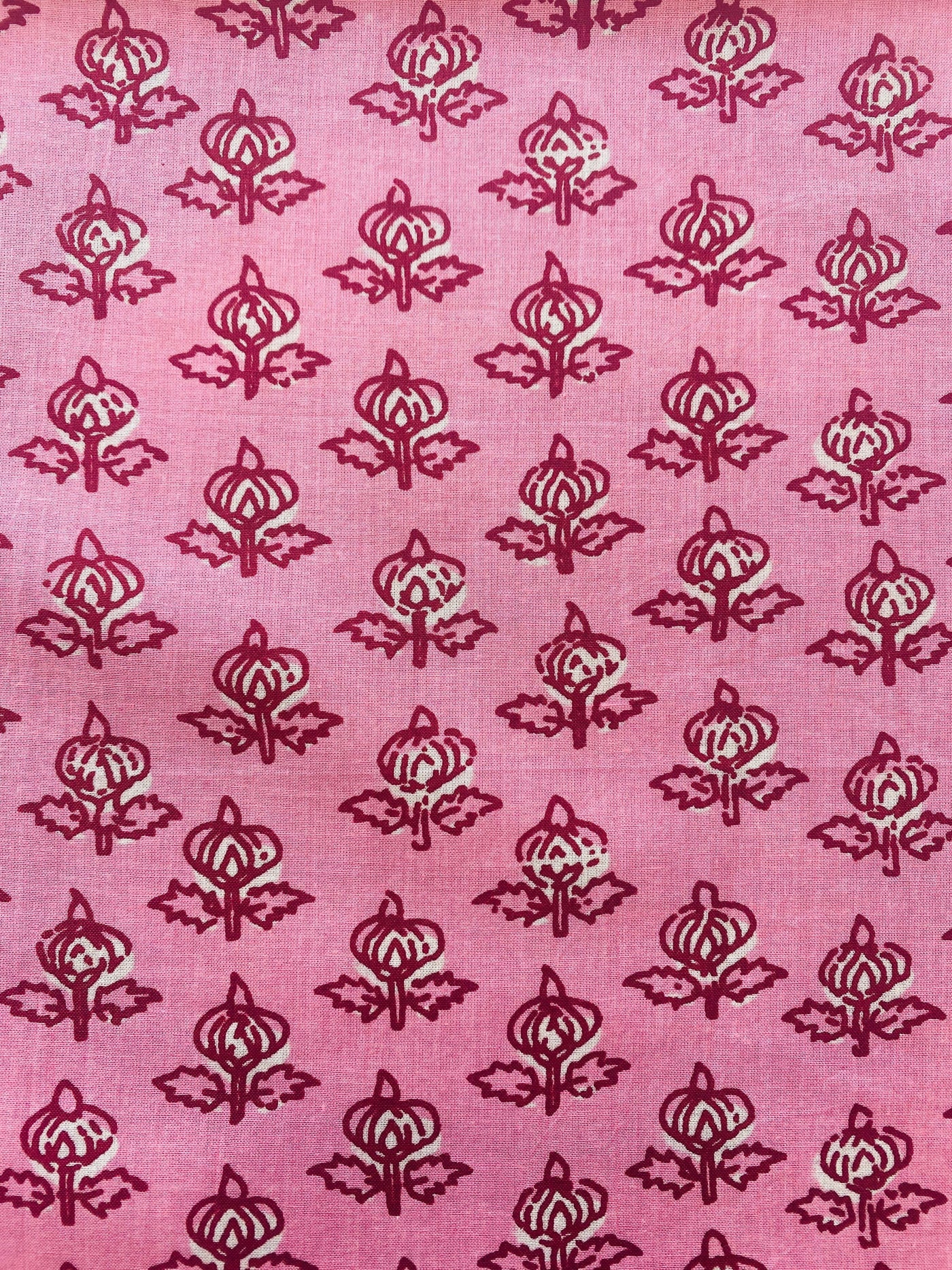 Watermelon Pink, Current Red Indian Floral Hand Printed 100% Pure Soft Cotton Cloth Napkins, 18x18"-Cocktail Napkins, 20x20"- Dinner Napkins