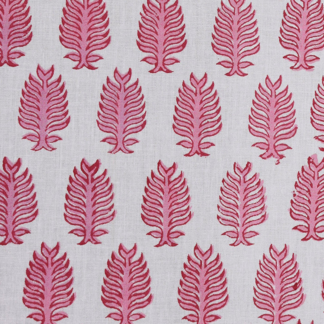 Fabricrush Taffy Pink Indian Hand Block Leaf Print 100% Pure Cotton Tablecloth Table Cover Wedding Tablecloth, Gift for her, gifts