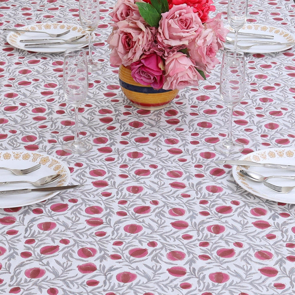 Tulip Hand Block Printed Table Cover Table Linen table linen LF 